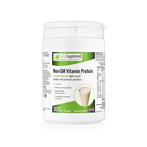 Image of Non-GM Vitamin Protein Powders Weight Loss Shake Food Supplement (Vanilla Flavour) 300g Dairy Free Suitable for Vegetarians and Vegans Diet Meal Replacement Slimming Shakes for Weight Loss Meal