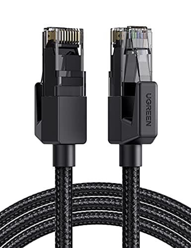 Image of UGREEN Ethernet Cable 3M, High-Speed Gigabit Cat 6 Network Cable, POE 1000Mbps 250Mhz/s Braided Internet Cable RJ45 LAN Patch Cord Compatible with Router, Modem, Smart TV, PC & Laptop, PS5/PS4 Switch