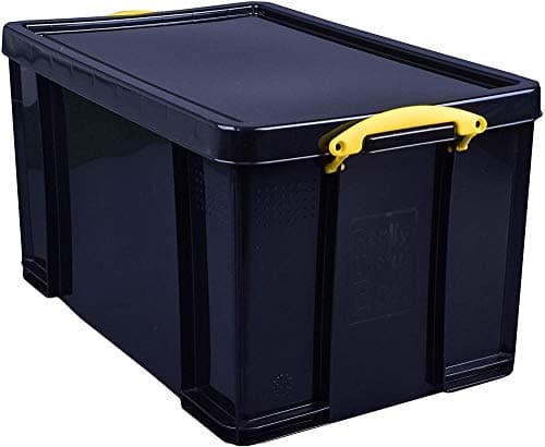 Image of Really Useful Box Plastic Storage 84 Litre Recycled Solid Black