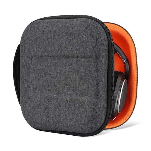 Image of Geekria Shield Headphones Case Compatible with Sennheiser HD400PRO/HD 560S/HD598/HD 599SE/HD280PRO/HD 600, Replacement Hard Shell Travel Carrying Bag with Cable Storage (Dark Grey)