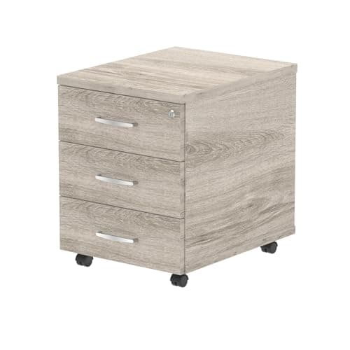 Image of Mr Office Impulse Mobile Pedestal 3 drawer, Grey oak
