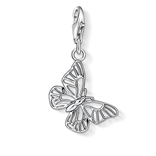 Image of Thomas Sabo Women Charm Pendant Butterfly Charm Club 925 Sterling Silver 1038-001-12