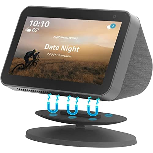 Image of Miimall Compatible with Echo Show 5 (2nd Gen/ 1st Gen) Stand, Swivel & Tilt, Rotatable Adjustable Stand, Anti-Slip Smart Speaker Base Mount Accessories for Echo Show 5 2nd Gen-Black