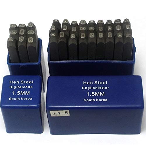 Image of Oudtinz Number and Letter Stamp Set (36 Piece Punch Set/A-Z & 0-9) Industrial Grade Hardened Carbon Steel Metal - 1/16" (1.5mm) Characters - Perfect for Imprinting Metal, Wood, Plastic, Leather, More!