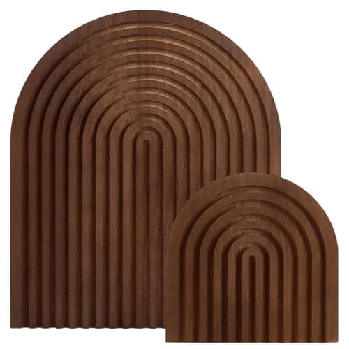 Image of MAYJOYDIY 2 Pcs Wood Rainbow Arch Decor, Dual-Size Decorative Cutting Board, Rainbow Design Wooden Display Board, Boho Room Decor Serving Trays for Shelf Kitchen Table Home Office Decoration