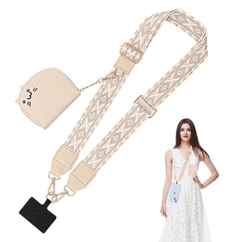 Image of BSITSSS Fashion Phone Strap with Zippered Pouch, Phone Lanyard Pouch, MobilePhoneLanyard Accessories, Multifunctional Cross Body Wallet with Clip, Anti Theft PhoneStrap for Women