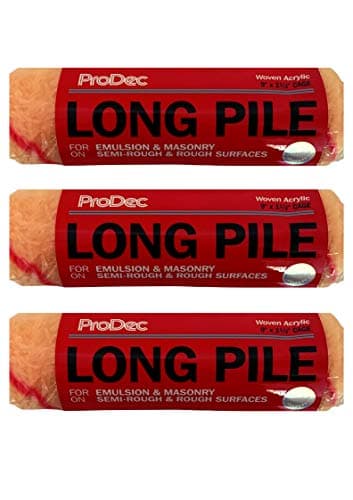 Image of ProDec 9" x 1.5" Inch Long Pile Masonry Roller Sleeves Covers Refill Heads for Rough and Semi Smooth Surfaces, Timber, Shed and Fence,Emulsion and Exterior Paint - 3 Pack