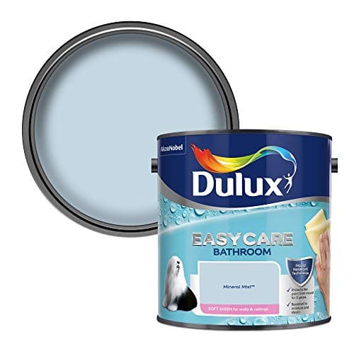 Image of Dulux Easycare Bathroom Soft Sheen Emulsion Paint for Walls and Ceilings - Mineral Mist 2.5 litres
