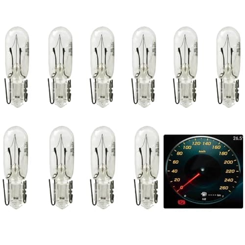 Image of Trifletopia 10 Pcs T5 LED Bulbs for Car Dashboard – 12V 1.2W W2x4.6D Capless Instrument Panel Speedometer Replacement Bulbs – Novstuf Small T5 Car Bulbs for Interior Lights