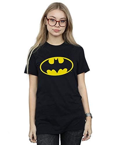 Image of DC Comics Women's Batman Logo Boyfriend Fit T-Shirt Black XXX-Large
