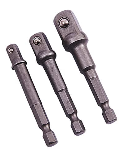 Image of Amtech I5700 Socket Driver Set, Hex Extension Adapter, 3 Piece 1/4", 3/8" and 1/2", for Impact Driver