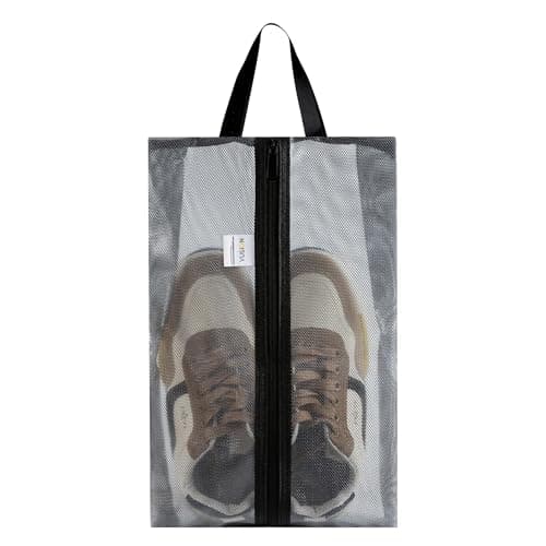 Image of VUSIGN Large Shoe Bag for Travel, Clear Waterproof Boot Bag with Zipper and Handle, Lightweight Shoe Storage Bag for Walking Boots, Golf Shoes, Football Boots, 1 Pack