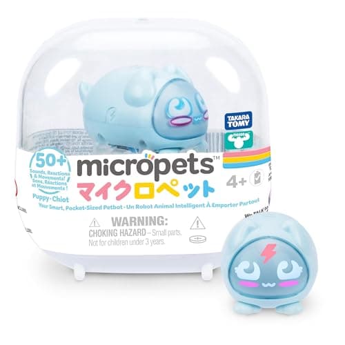 Image of Micropets Puppy - Interactive Electronic Digital Pet Robot | 5 Levels of Pet Play, 50+Lights, Sounds, Reactions & Movement, Cute Kawaii Collectible Toy for Girls & Boys Ages 4+