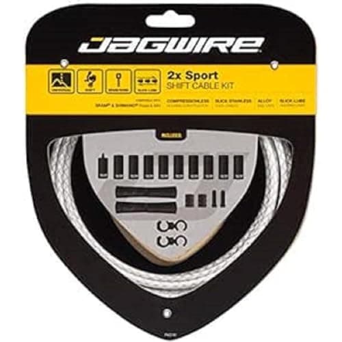 Image of Jagwire 2X Sport Shift Adult Unisex Shift Cable and Sheath Kit, White, One Size