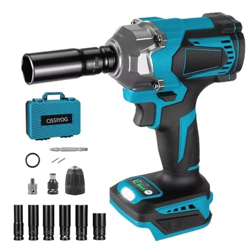 Image of Impact Wrench 1/2 Inch, 700Nm Impact Gun Compatible for Makita 18V Battery, Electric Brushless Wrench Driver with 6 Socket Set for Car Truck Tires Scaffolding (No Battery)
