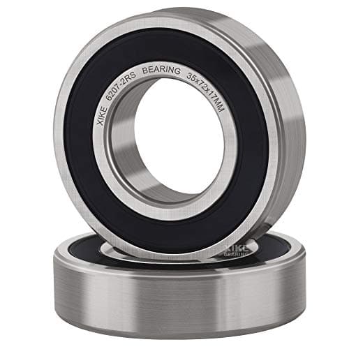 Image of XIKE 2 pcs 6207-2RS Ball Bearings 35x72x17mm, Chrome Steel & Double Rubber Sealed, Pre-Lubricated, Deep Groove Ball Bearings for Motors & General Repairs.
