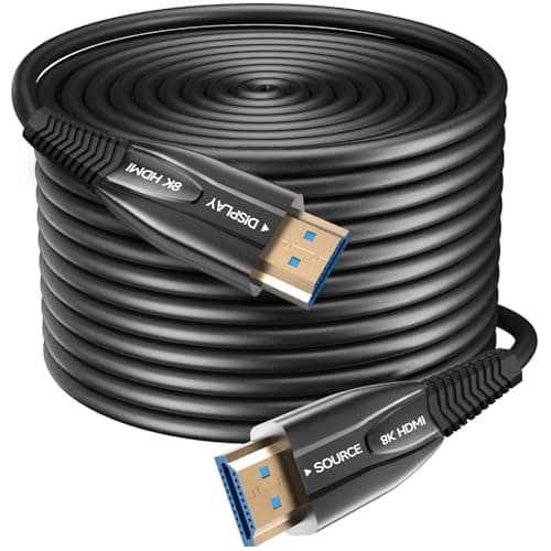 Image of 8K HDMI opticafiber cable 40 m active optical AOC 2.1cable 48Gbps ultra high speed cable 8K@60Hz4K@130Hz eARC HDR10 4:4:4| 21:9 HDCP 2.2/2.3 3D VRR Function for HDTV/Projec tor Home TheatreTV Gaming