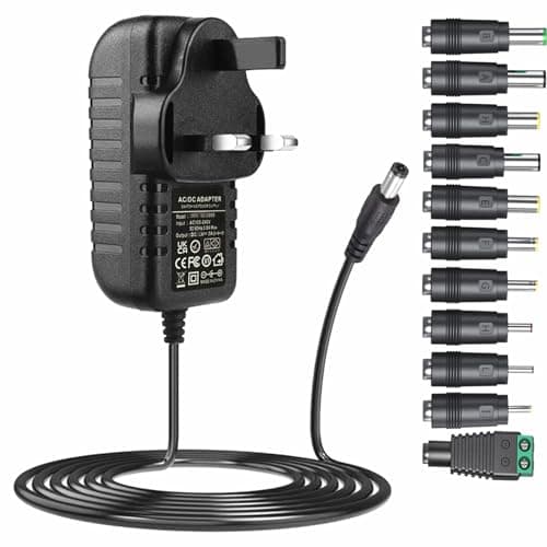 Image of 24V 2A AC adapter power supply DC24v with 11 changeable DC plug tips AC to DC 24Volts 2A 1.5mA 1A 500mA power cord charger replacement DC24V converter inverter transformer