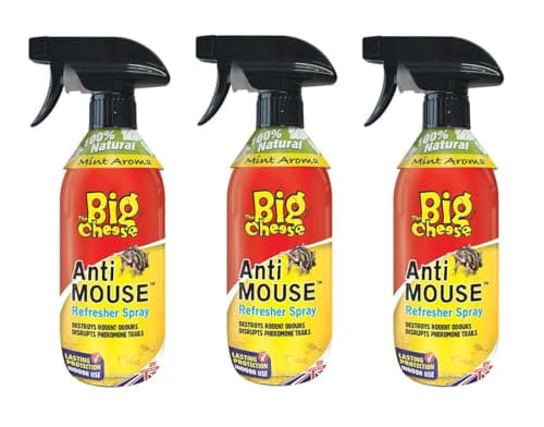 Image of The Big Cheese Anti Mouse Refresher Spray - 500ml, Mouse Biting and Chewing Deterrent/Repellent, Mint Scented, Non-Toxic, Ready-To-Use, Triple-Pack