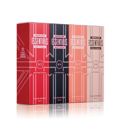 Image of Milton-Lloyd Essentials Quad Pack for Her – 4 x 50ml Ladies Perfume Set (No2, No4, No6, No8) – Perfume for Women Gift Set – Long-Lasting Luxury Eau de Parfum for Women – Made in England