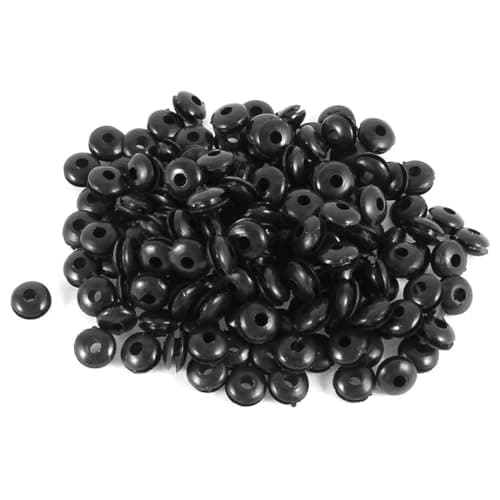 Image of TA-VIGOR 200Pcs Rubber Grommets Cable Wire Protector, 3mm Conductor Wiring Blanking Gasket Ring Grommets, Black Electrical Cable Hole Plugs Wire Gaskets for Protecting Wires, Cables and Plugs