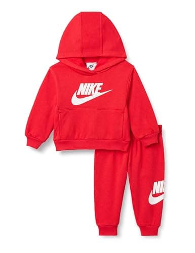 Image of NIKE Unisex Baby Club Fleece TRACK_SUIT, Red/White, 24 Months EU