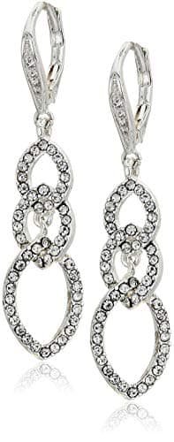 Image of Anne Klein Women's Silver Crystal Drop Earrings, Size: 0