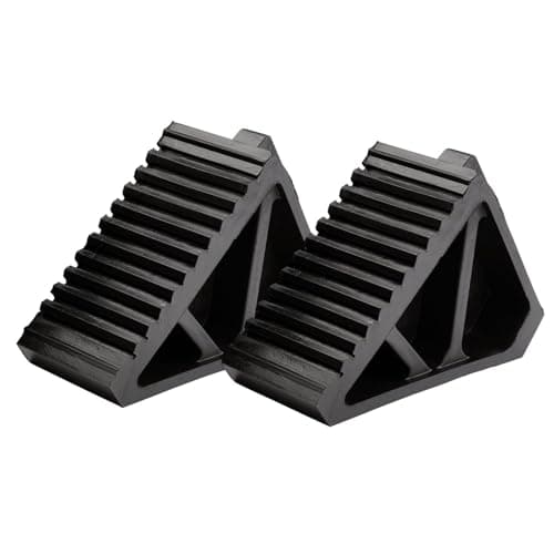 Image of Draper 21132 Rubber Wheel Chocks, 6 Tonne (Pair), Black