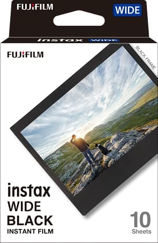 Image of instax WIDE instant film Black border, 10 shot pack, suitable for all instax WIDE cameras and printers, Pack of 1