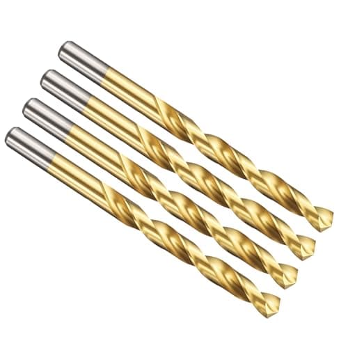Image of PATIKIL 8.5mm Drill Bit, Jobber Straight Shank M2 High-Speed Steel 135° Titanium Nitride TiN Coated for Stainless Steel Hard Metal - 4 Pack