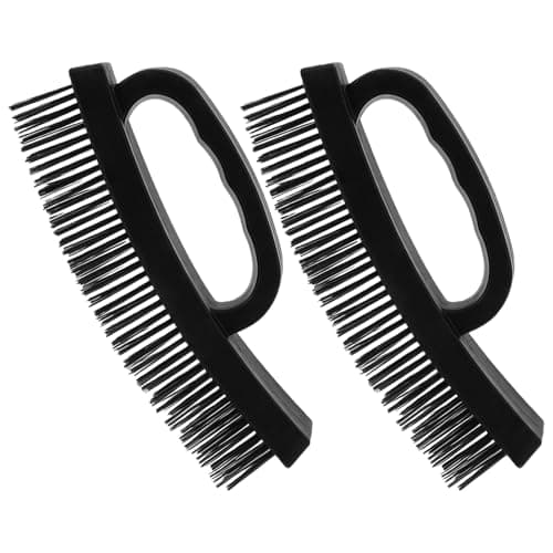 Image of XNHIU 2pcs Wire Brush 4 Row Wire Scratch Brush Heavy Duty Carbon Steel with Plastic Handle Stainless Steel Scratch Brushes for Heavy Duty Cleaning