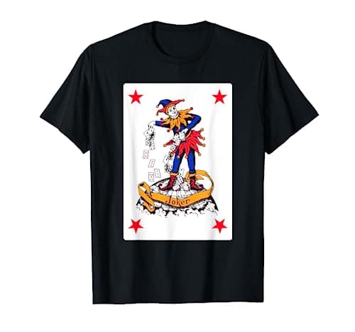 Image of Vintage Joker Playing Card Retro Red Clown Group Costume T-Shirt