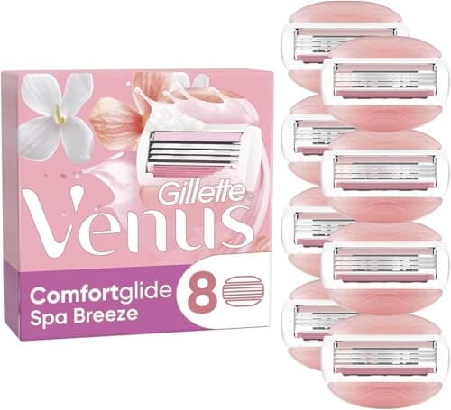 Image of Venus Gillette Comfortglide Spa Breeze Razor Refills for Women, Pack of 8, 3 Built-in Blades, For Smooth, Deep Shaving That Lasts