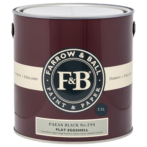 Image of Farrow & Ball Paean Black No. 294 Flat Eggshell 2.5L