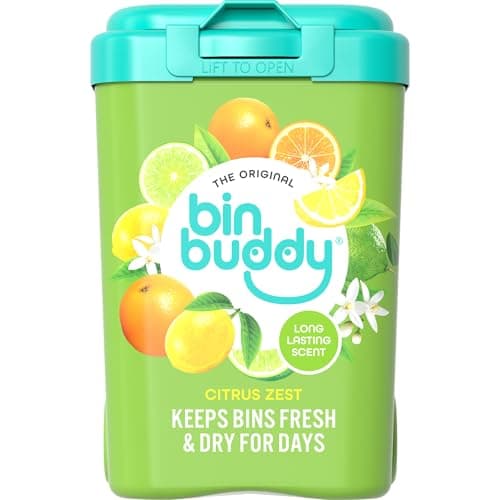 Image of Bin Buddy Citrus Zest - Leaves Your Bin Fresh and Smelling Great – Suitable for Indoor, Kitchen, Bathroom, Compost, Food Waste and Outdoor Wheelie Bins