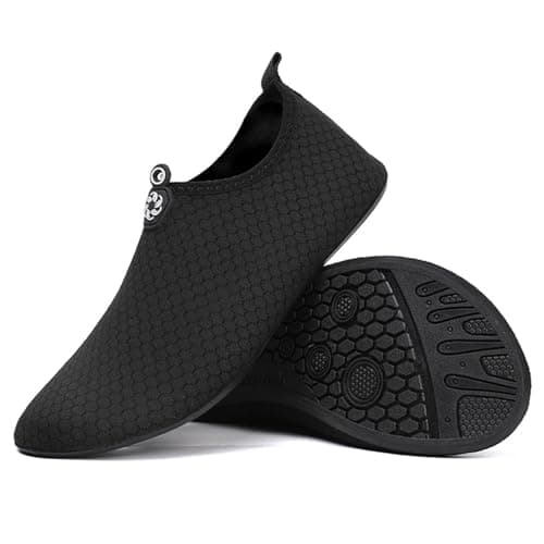 Image of InfiniZer Water Shoes for Women Men Quick Dry Sea Shoes Breathable Aqua Lightweight Barefoot for Surfing Running Driving, UK 3-11 (Black, Adult, Men, 11, Numeric, UK Footwear Size System, Medium)