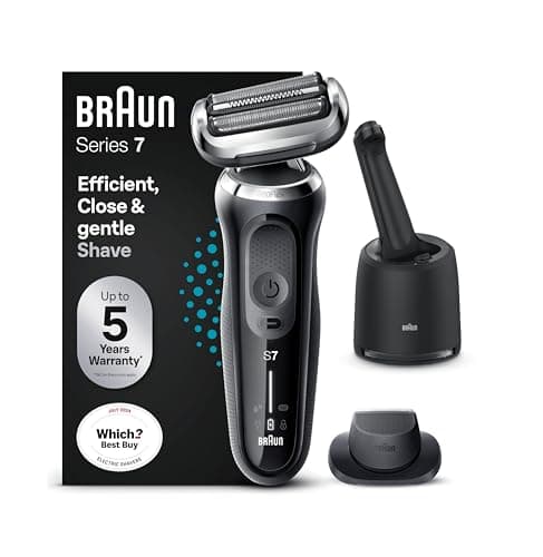 Image of Braun Series 7 Electric Shaver for Men with Precision Trimmer & SmartCare Center, Cordless Foil Razor, Wet & Dry, 100% Waterproof, UK 2 Pin Plug, 70-N7200cc, Black Razor