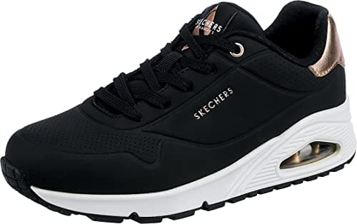 Image of Skechers Women's Uno Golden Air Sneaker, Black Durabuck, 5.5 UK