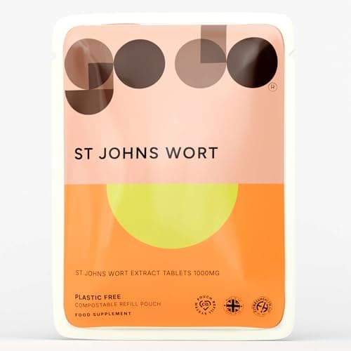 Image of St Johns Wort Tablets 1000mg 60 Pack | High Strength | Relief of Slightly Low Mood & Mild Anxiety | Vegan Tablets & UK Made | Fitness Health