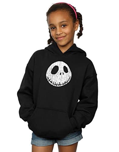 Image of Disney Girls Nightmare Before Christmas Jack Cracked Face Hoodie 9-11 Years Black