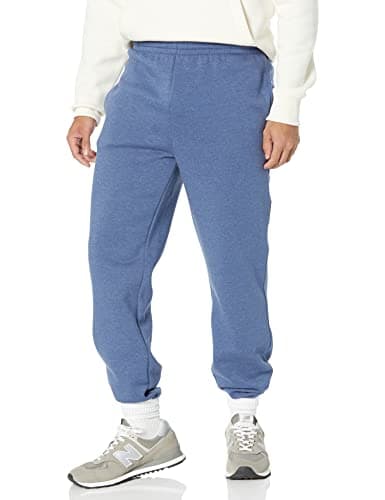 Image of Amazon Essentials Men's Closed Bottom Fleece Joggers (Available in Big & Tall), Blue Heather, M