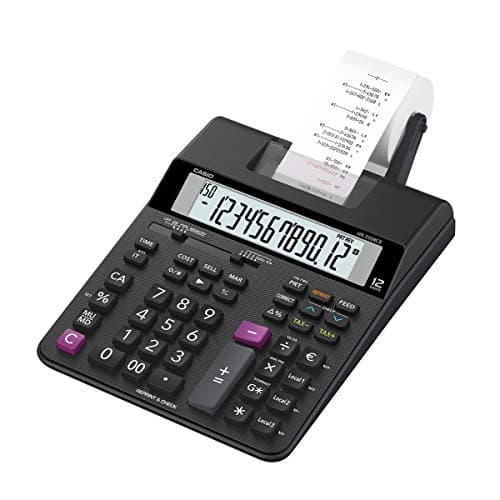Image of Casio HR-200RCE-W-EC Printing Desktop Calculator, Black