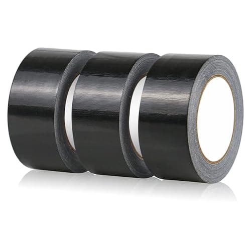 Image of PixiPals Gaffer Tape Black- 48mm x 50m (Pack of 3) - Strong Duct Tape Heavy Duty Adhesive Cloth Tape, Super Sticky And Waterproof Gaffa Tape