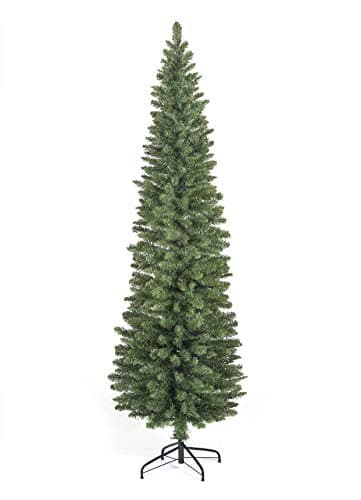 Image of 8ft Green Pine Pencil Slim Artificial Christmas Tree with 460 Branch Tips (click to see more sizes)