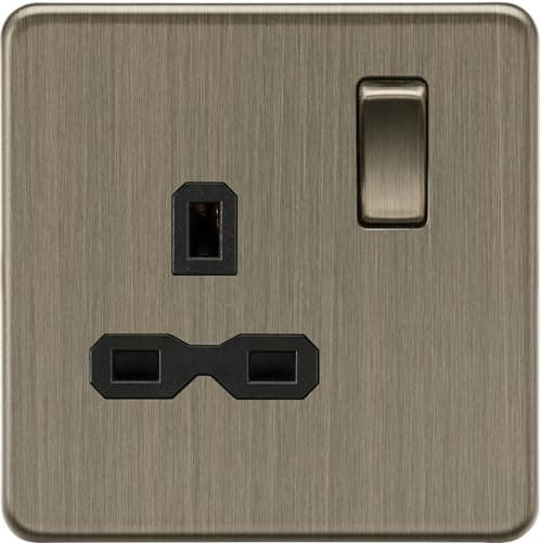Image of Knightsbridge 13A 1G DP Switched Socket - Antique Brass