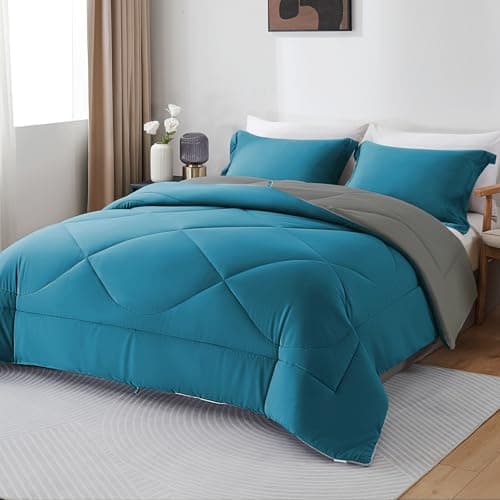 Image of beeweed King Size Duvet, 10.5 Tog Down Alternative Comforter Set with 2 Shams, Reversible Coverless Duvet Microfiber Soft Warm Bed Quilt for All Seasons, Machine Washable, 230x220cm