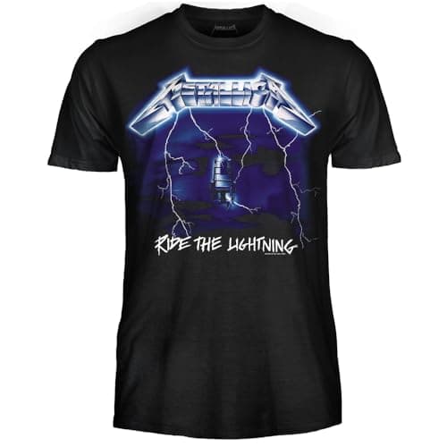 Image of Metallica T-Shirt Ride The Lightning. Official Rock T-Shirt. Band Heavy Metal. Unisex Adult Boy Jersey, Ride The Lightning, XXL