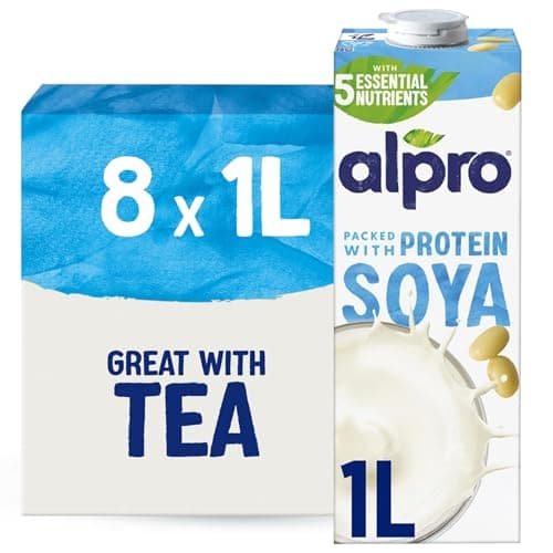 Image of Alpro Soya Drink - Plant-Based Long Life Dairy Free & Lactose Free Milk Alternative - 1L (Pack of 8)