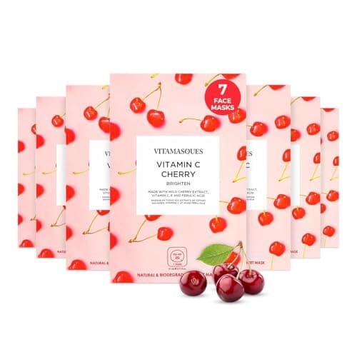 Image of Vitamasques Korean Collagen Hydrating Face Mask Set – Vegan Face Masks Skincare Sheet with Lychee & Hyaluronic Acid, 7 Pack Moisturising Masks for Firming, Plumping & Healthy Glow