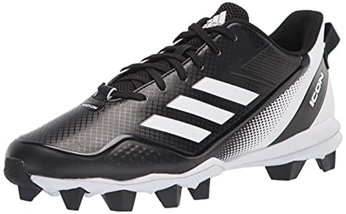 Image of adidas Men's Icon 7 Md Baseball Shoe, Black/White/White, 9 UK